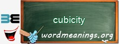 WordMeaning blackboard for cubicity